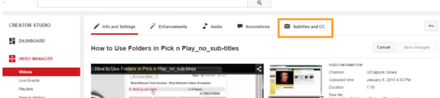 click subtitles in youtube